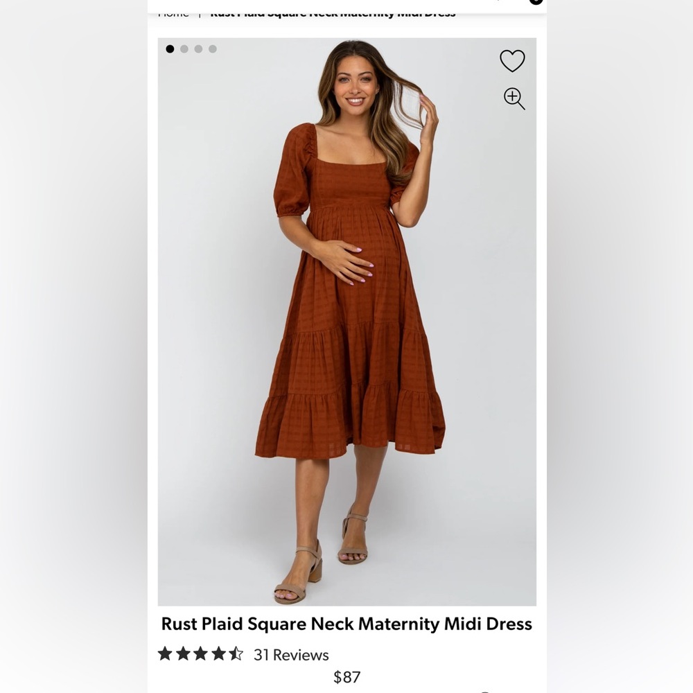 Pink Blush Maternity Midi Dress, L
